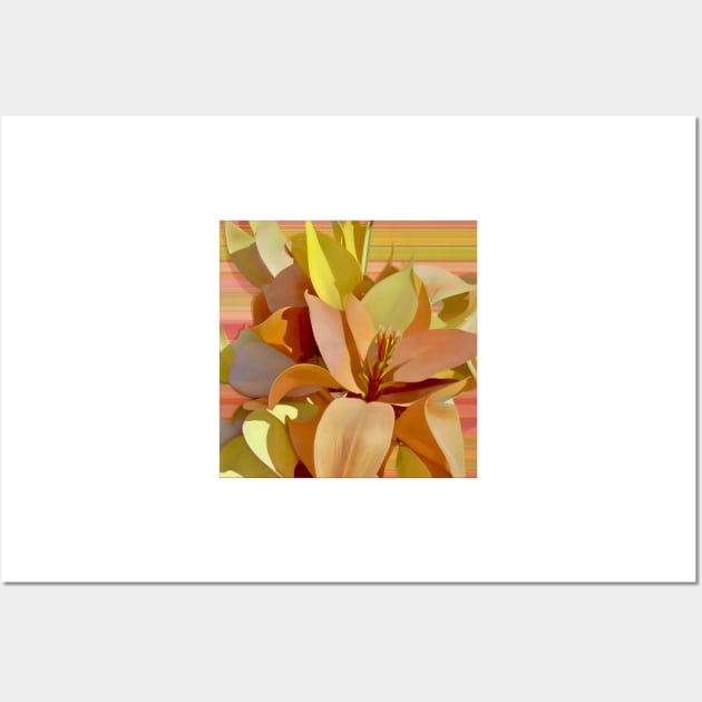 Tan Lily on Stripes Wall Art by DANAROPER